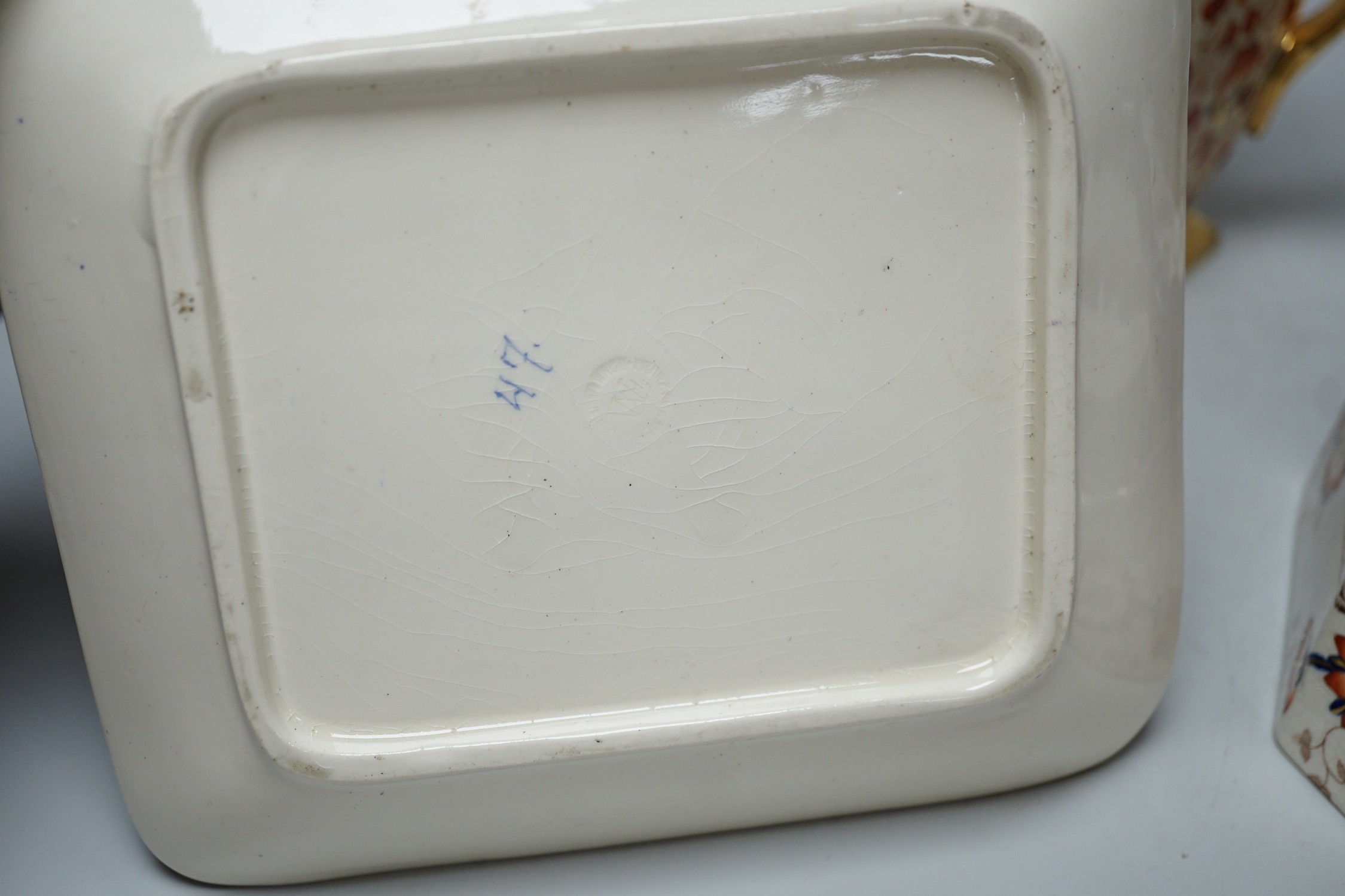 A quantity of Imari pattern ceramics including Ridgways